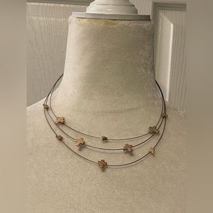 NWT Jade & Jasper 3 Tier Wire necklace-Multiple miniature cross shaped accents*